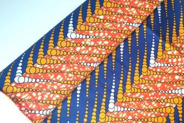 ORANGE STRIPES Waxprint Stoff